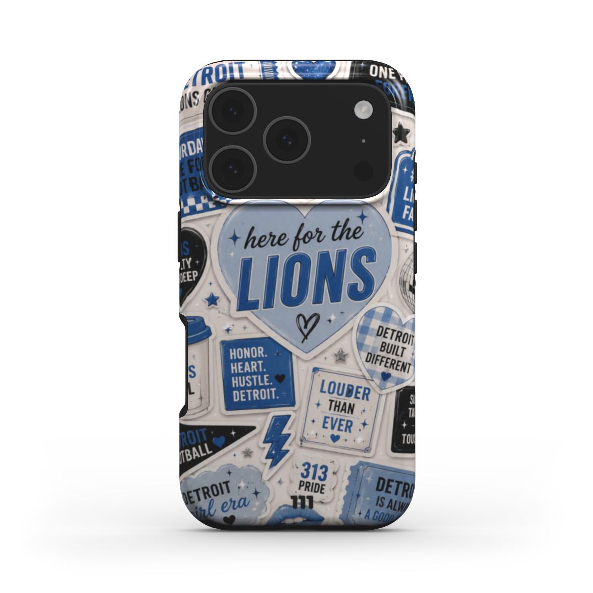 HERE FOR THE LIONS IPHONE CASE