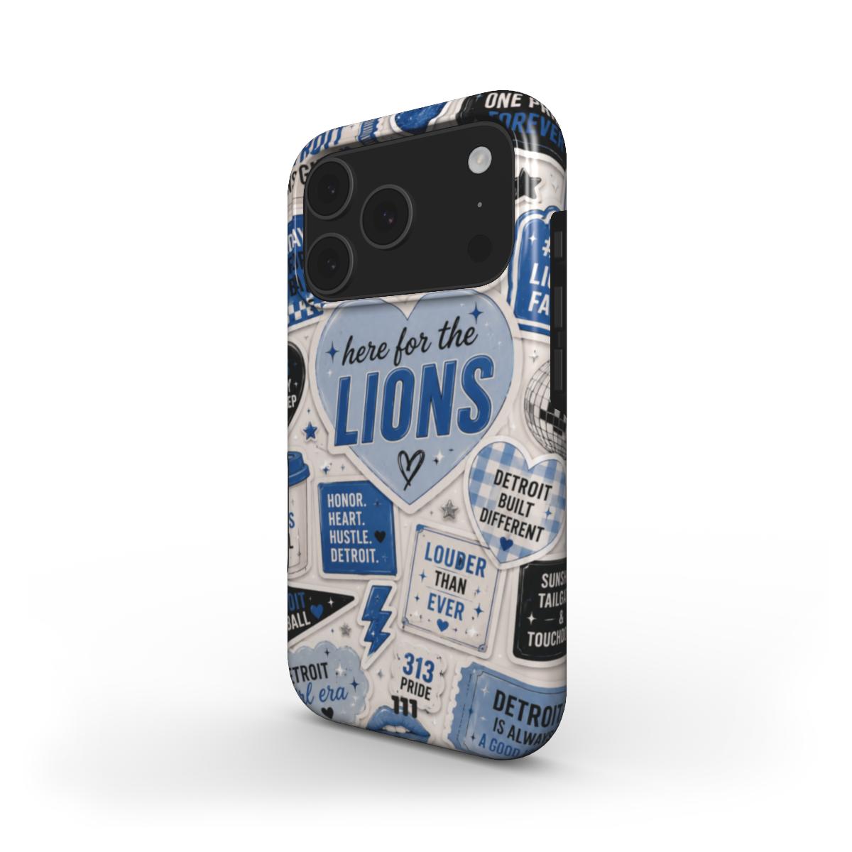 HERE FOR THE LIONS IPHONE CASE